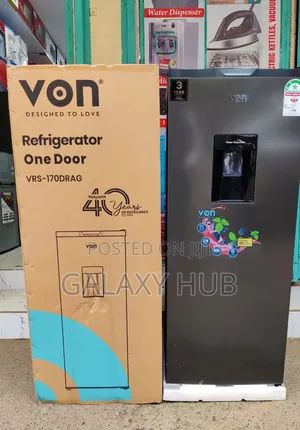 Von Fridge 176 Litres With Dispenser Single Door (2yrs Wrty)
