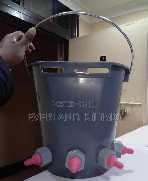 Feeder Bucket for Newborn Lambs 5 Rubber Teats