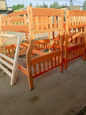 4*6 by 3.5*6 Twin Bed-Double Decker Hardwood Framed