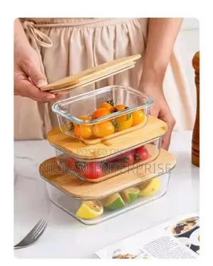 3in1 Snack Storage Box Set Wooden Top Lid