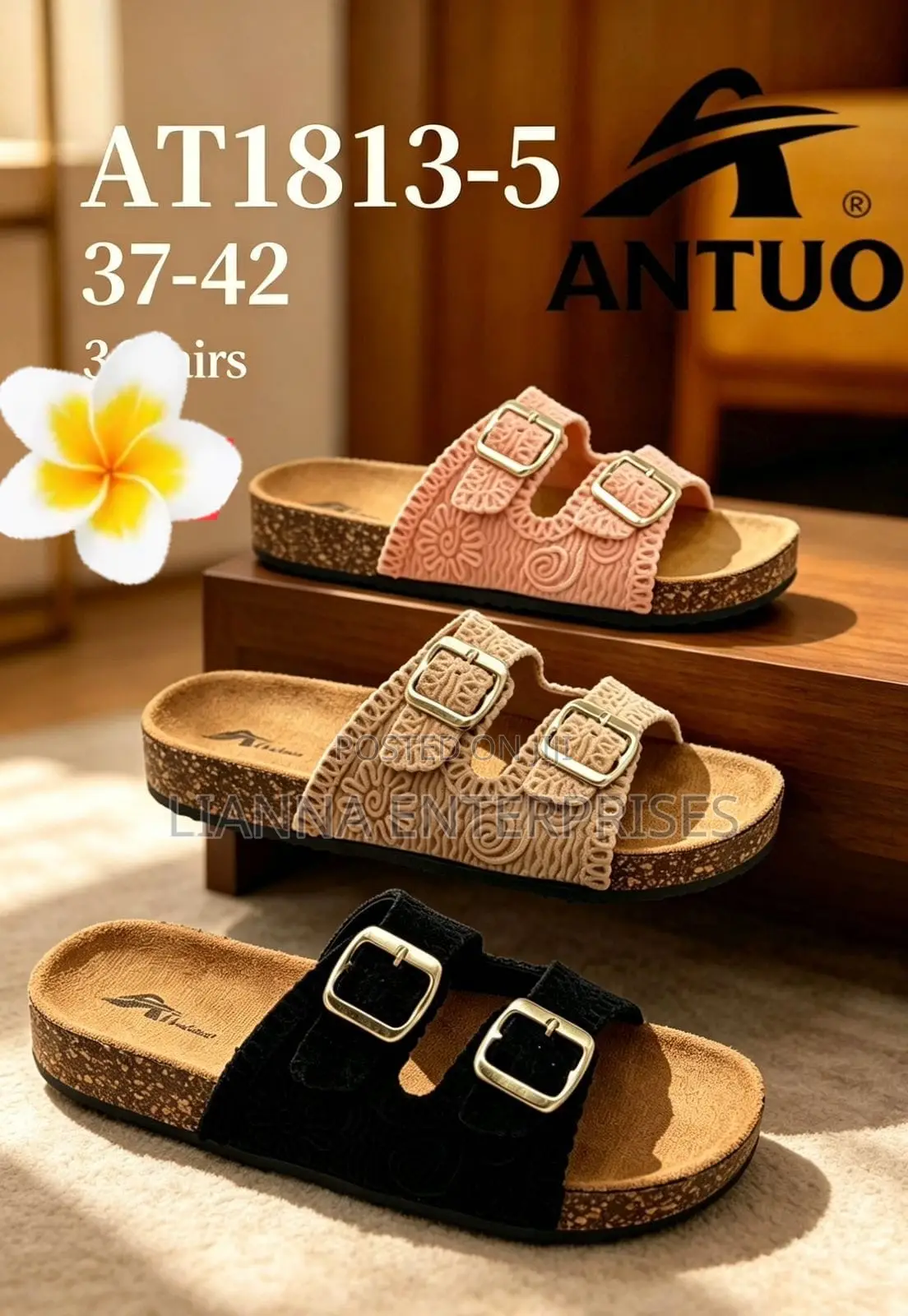 3 Pairs Sandals