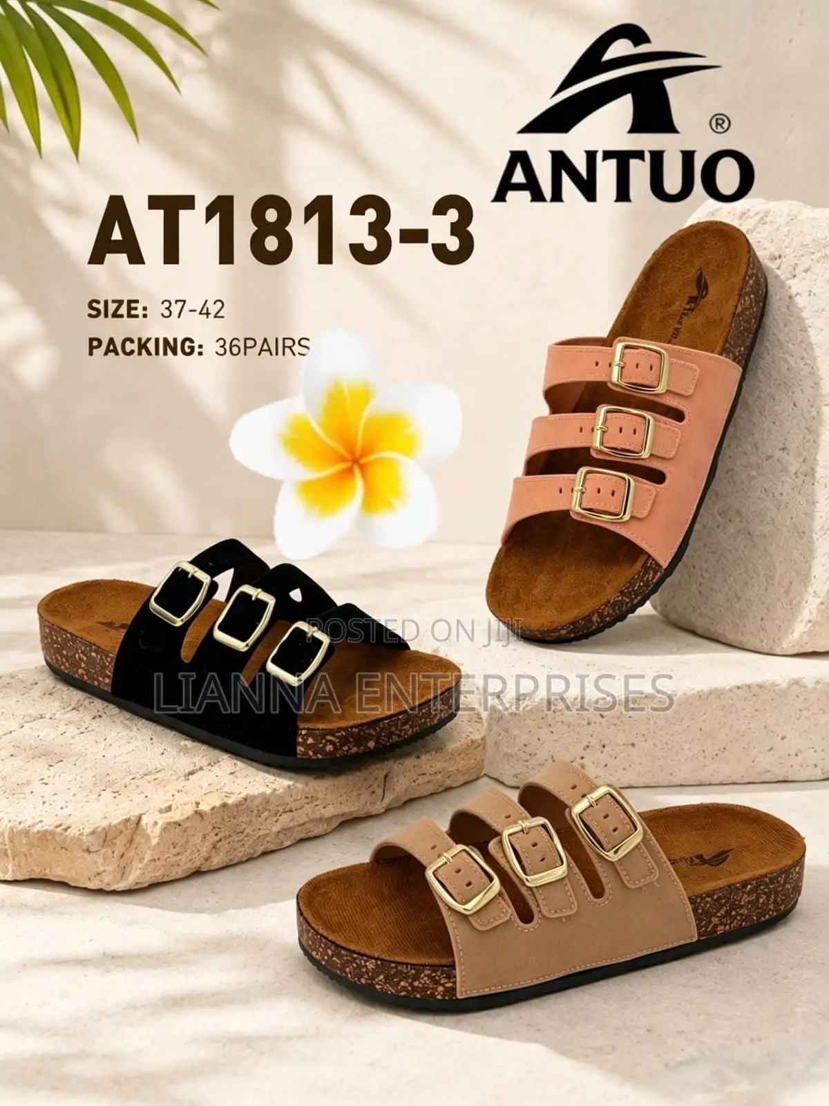 3 Pairs Sandals