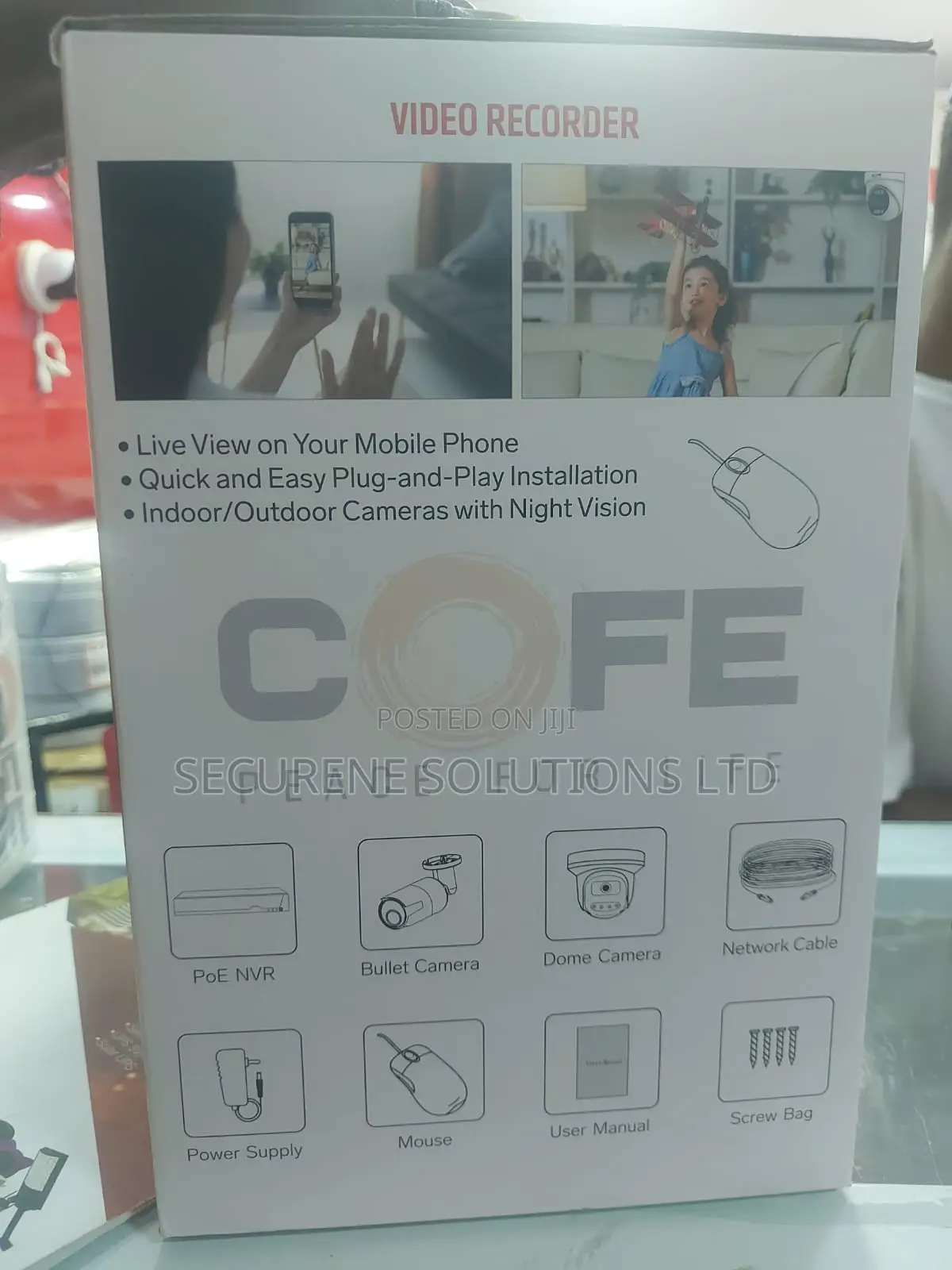 Cofe 4-Channel Ai Poe NVR Kit Ip Security Camera System.
