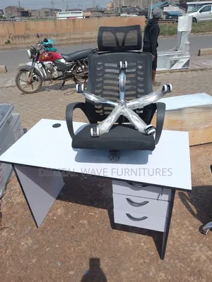 White Office Table With Chair