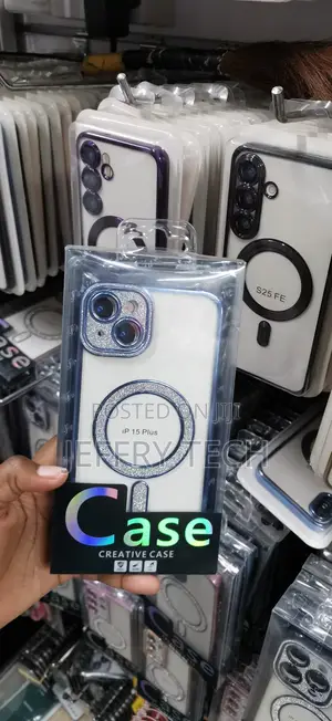 iPhone 15 Plussparkling Metallic Blue Border Case