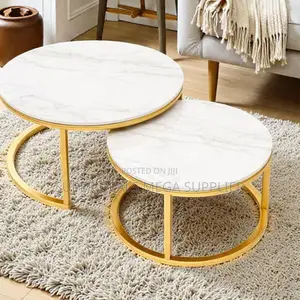 Modern Marble Top Tables With Gold Metal Frame Space Saving Design