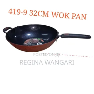 Wok Pan 
34 Cm Diameter 
Non Stick 
Glass Lid
