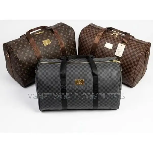 High-Quality Leather Travel Duffel Bag - Unisex Spacious, Durable,