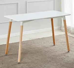 Dining Table: Scandinavian Style Table With Flared Beech Wood Legs