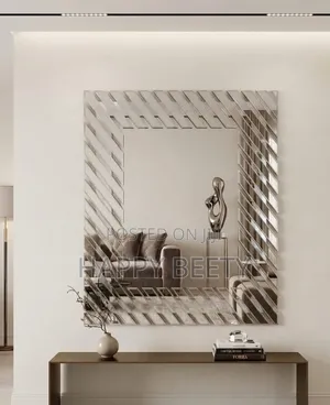 *Linear Design Decorative Wall Mirror – Gold Silver Finish*
