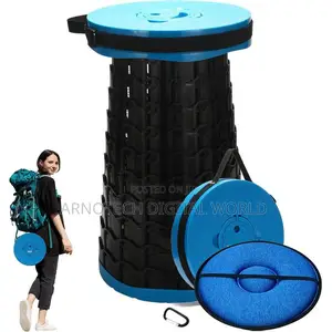 Portable Folding Stool Adjustable Height,Collapsible Pp Plastic Seat