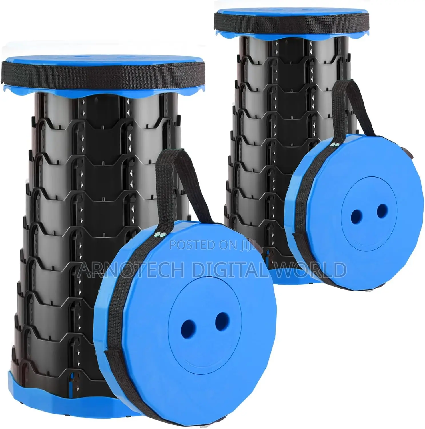 Portable Folding Stool Adjustable Height,Collapsible Pp Plastic Seat