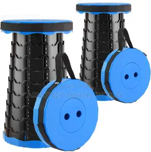 Portable Folding Stool Adjustable Height,Collapsible Pp Plastic Seat