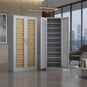 Office Cabinet; Heavy-Duty Steel Office Bookcase With Multi-Tier