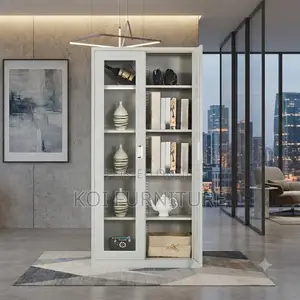 Office Cabinet; Heavy-Duty Steel Office Bookcase With Multi-Tier