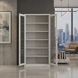 Office Cabinet; Heavy-Duty Steel Office Bookcase With Multi-Tier