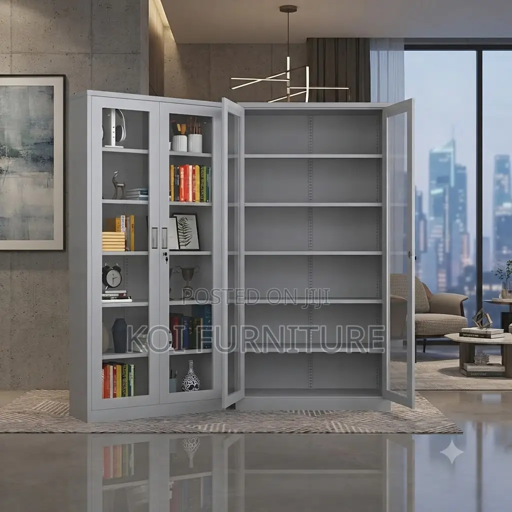 Office Cabinet; Heavy-Duty Steel Office Bookcase With Multi-Tier