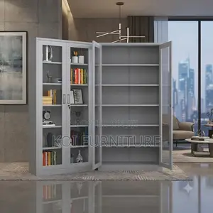 Office Cabinet; Heavy-Duty Steel Office Bookcase With Multi-Tier