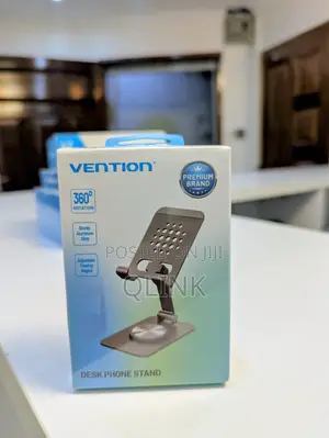 Vention Articulating Desk Phone Stand With 360° Rotatable Base Gray