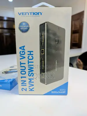 Vention 2 in 1 Out Vga KVM Switch Black Metal Type