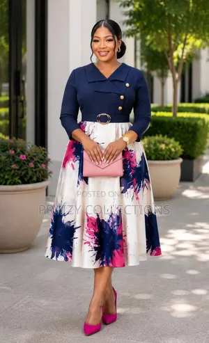 Elegant Flowery Skater Dress