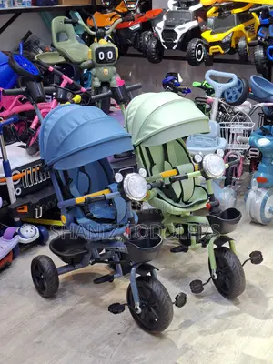 Kids 3-Wheel Bike With Seat Belt, Shade Footrest