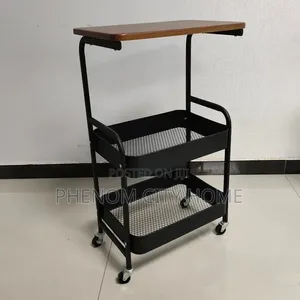 Wooden Top Storage Organizer Cart
