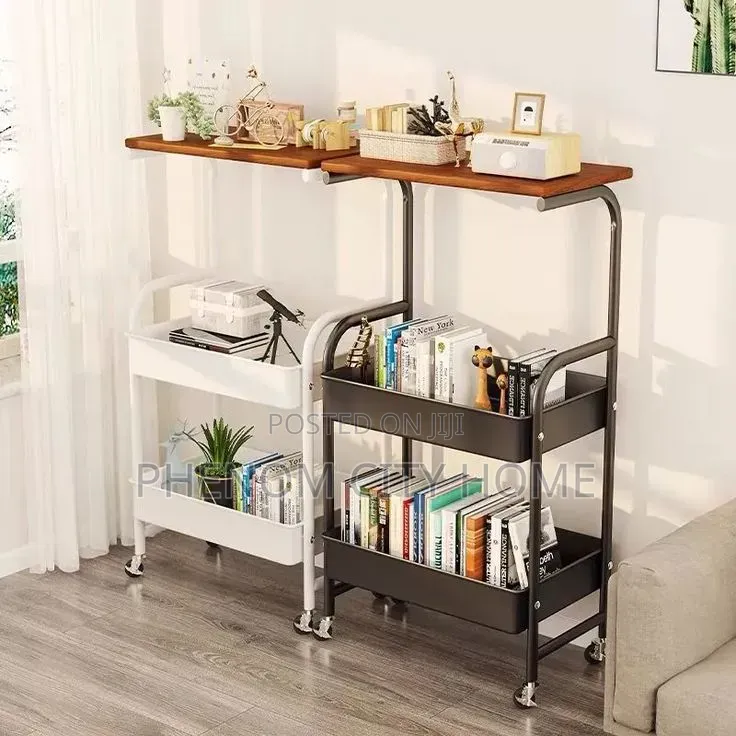 3 Tier Storage Shelf With Wooden Top