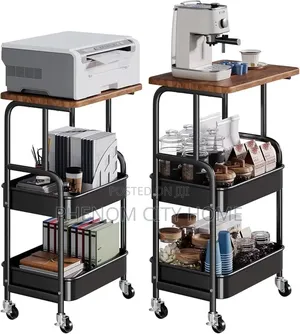 3 Tier Storage Shelf With Wooden Top