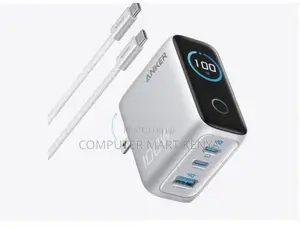 Anker Charger (100w, 3ports, Smartdisplay) Silver (Wall Charger)