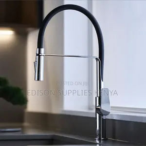 Kitchen Mixer Tap Modern Premium Black Chrome Pillar Faucet