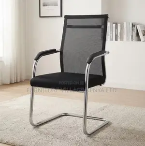Modern Waiting Chair With Caushion and Mesh Backres