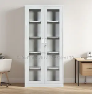 Modern 5 Tier 2 Glass Doors Steel Filing Cabinet