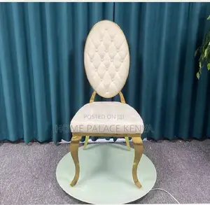 Banquet Chair: White Button Tufted Leather Dining Chair