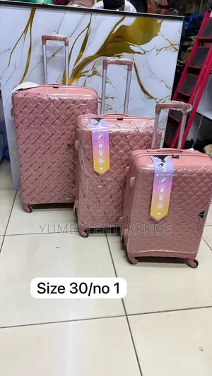 Peach Rose Gold Rubber Suitcase Xl Size 3 Inn1 at 8500