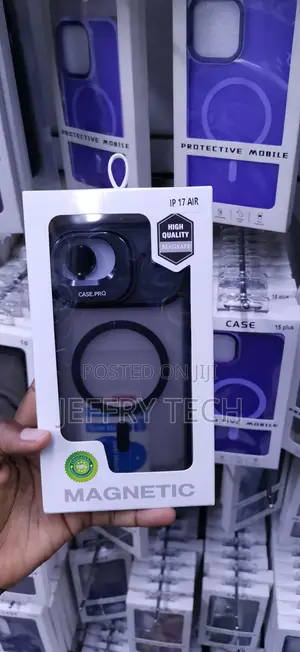 Ip 17 Air Magnetic Phone Case, Featuring a Sleek Translucent Back
