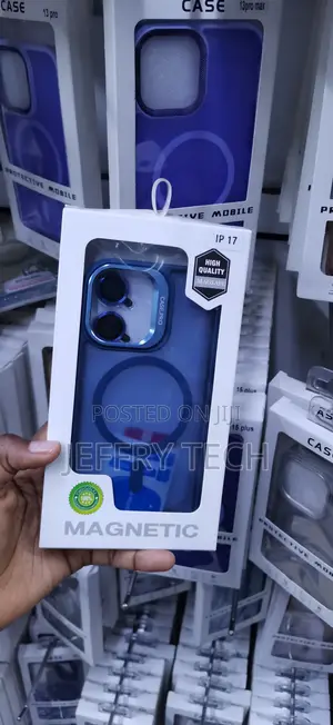 iPhone 17 Blue Translucent Magsafe-Compatible Protective Phone Case