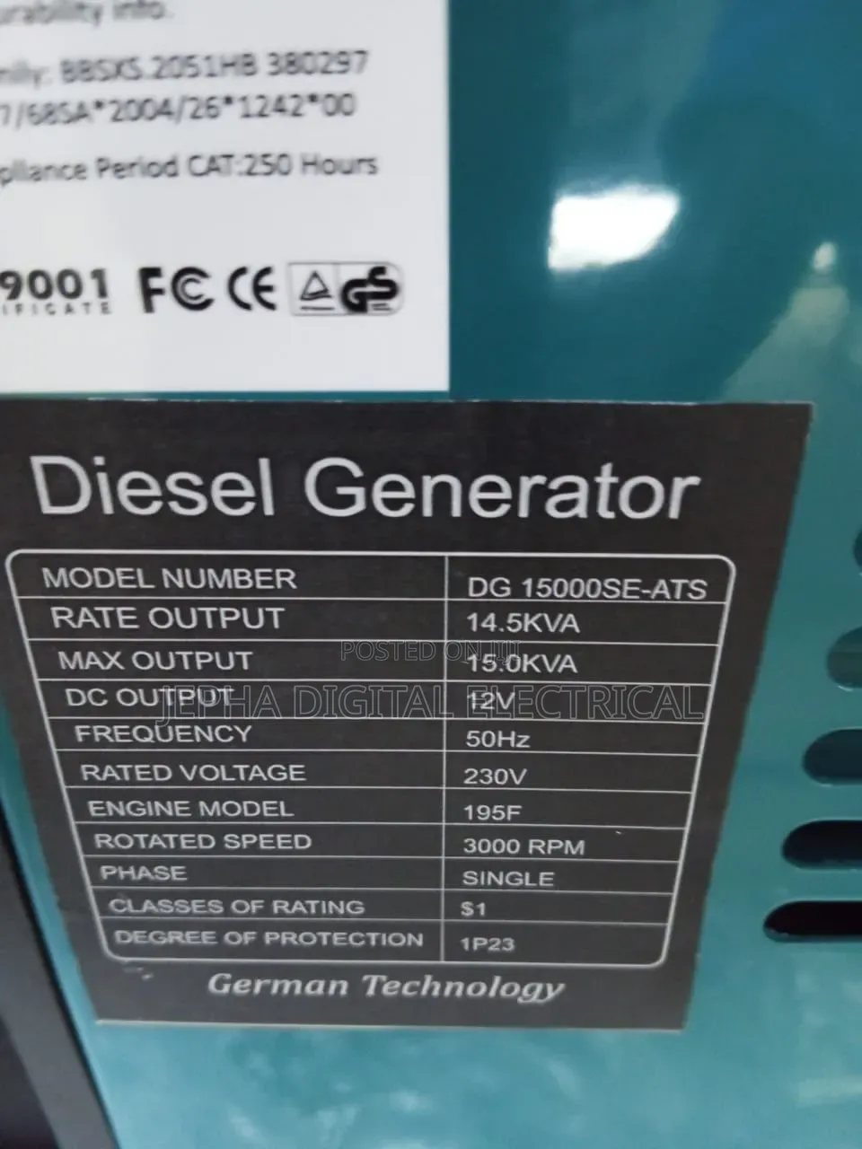 14kva Premier Generator Machine/With Ats