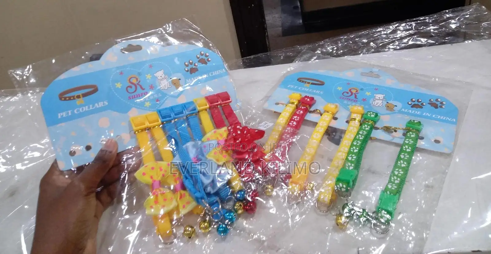Colored Adjustable Puppy and Cat Collars With Bows and Bells
