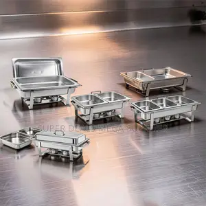 Modern Stainless Steel Compartment Chafing Dish Food Warmer