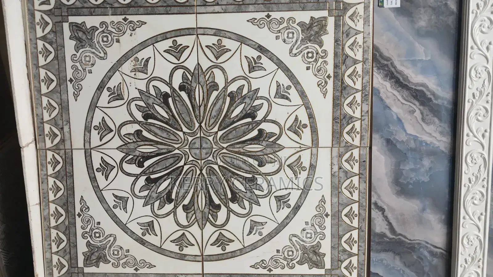 Grey Floral Center Piece