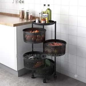 4 Layer Rotating Vegetable/Fruit Rack With Wheels