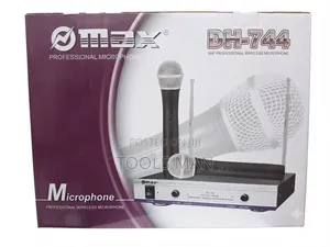 Max Dh-744 Professional Dual Wireless Microphone System.