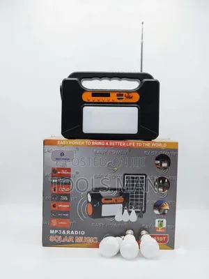 Easy Power Solar Music System With Radio, Led Bulbs Phone Charging.