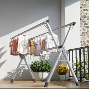 Stainless Steel Retractable Double-Tier Folding Clothes Drying Rack
