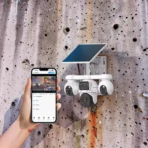 V380pro 20mp 4g PTZ Rotating Triple Lens Solar Camera Waterproof Build