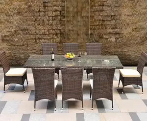 Outdoor Set: 8 Seater Rattan Outdoor Set