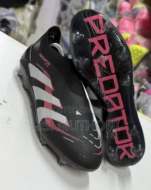 Firm Ground Black / Pink Adidas Predator 24 Elite Laceless