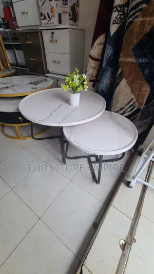 White Marble Coffee Table With Modern Metal Base