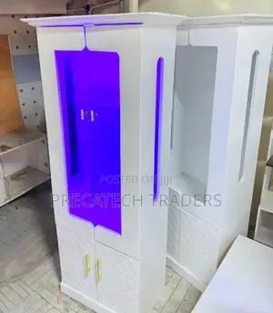 Modern Kitchen Cabinet With Led Lights – White Finish
